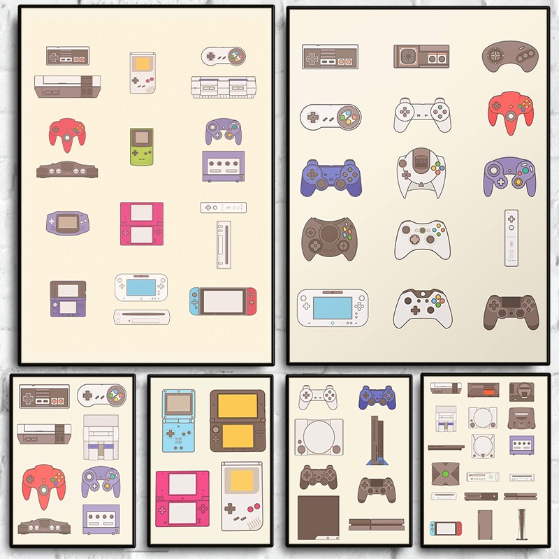 Gaming Console In - Póster de Evolución de Videojuegos, Consolas